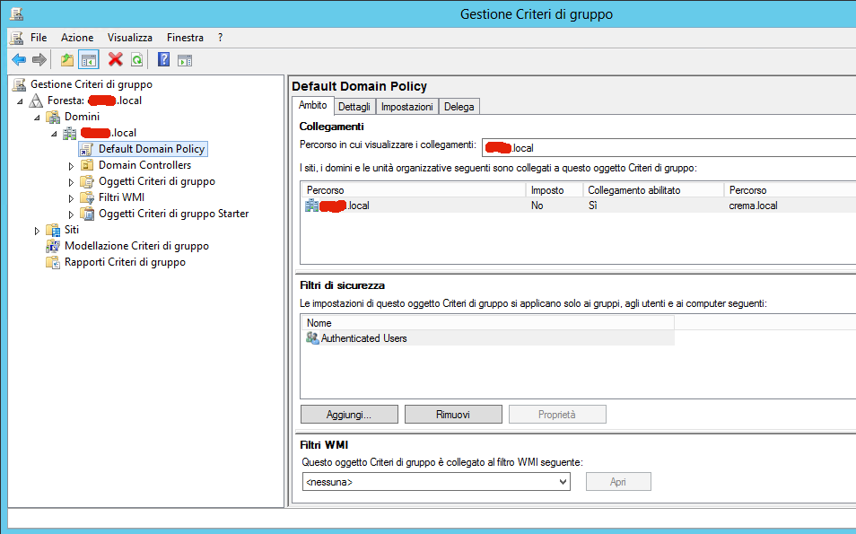 finestra criteri di gruppo