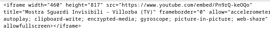 codice iframe copiato